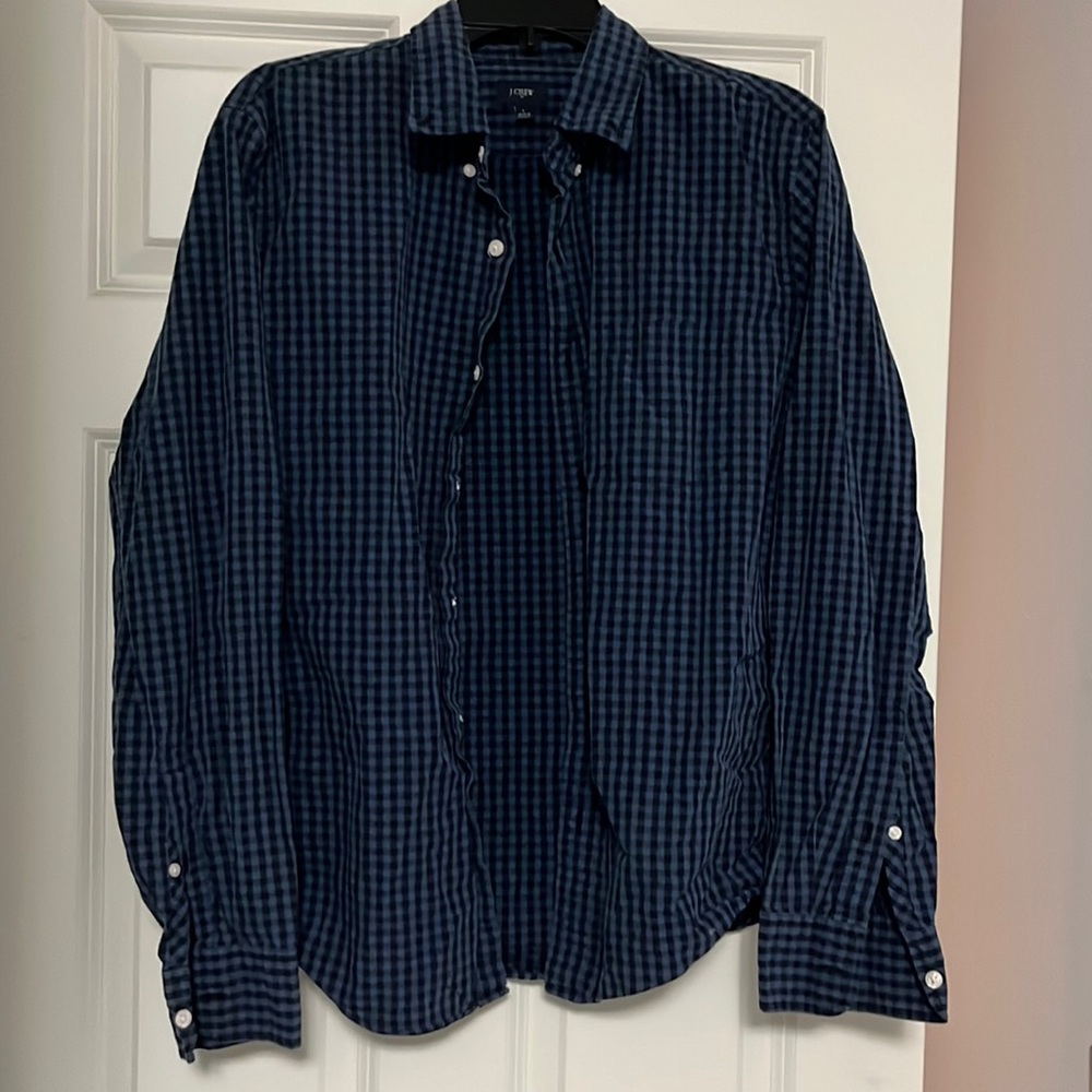 Blue check jcrew men’s shirt